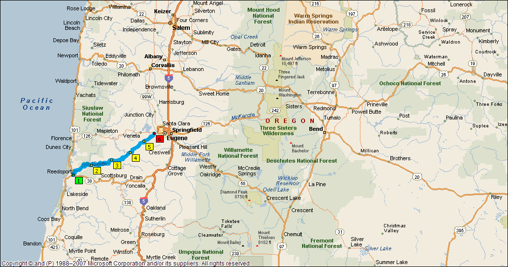 reedsport to eugene